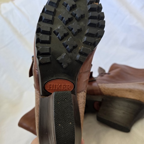 VTG Women's Witchy‎ Pointed Lace Up Leather Booties Sz 7.5 Italy Made Festival - Picture 12 of 14